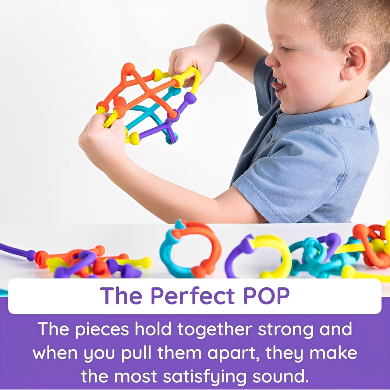Fat Brain Plip Kit – 52-Piece Silicone Link Building Set | Bend, Twist, Create! | The Ultimate STEM Toy for Kids' Imagination